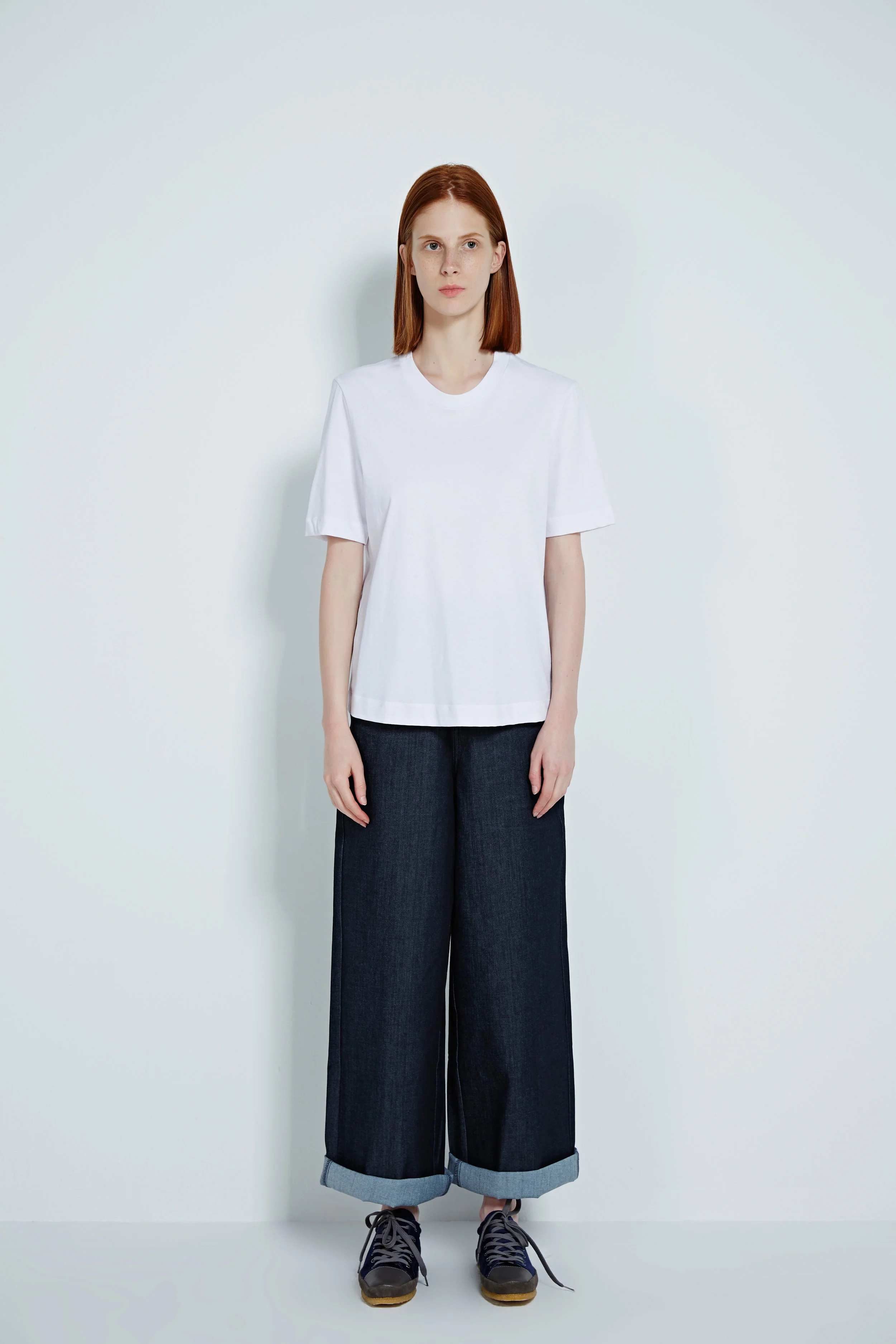【MODERNIF】Tail Semi-Wide Denim Pants Wide Leg Denim Pants — AGoodFun (fka JNBY USA)